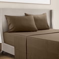 thumbnail image 1 of LDC Lux Decor Collection Bed Sheet Set Striped 4 Piece Ultra Soft Deep Pocket Microfiber Sheets Brown King, 1 of 10