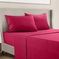 thumbnail image 1 of LDC Lux Decor Collection Bed Sheet Set Striped 4 Piece Ultra Soft Deep Pocket Microfiber Sheets Burgundy Queen, 1 of 10