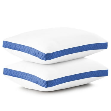 LDC Lux Decor Collection Gusseted Queen Pillows Set of 2 - Microfiber Comfortable Breathable Bed Pillows for Sleeping (18x26)