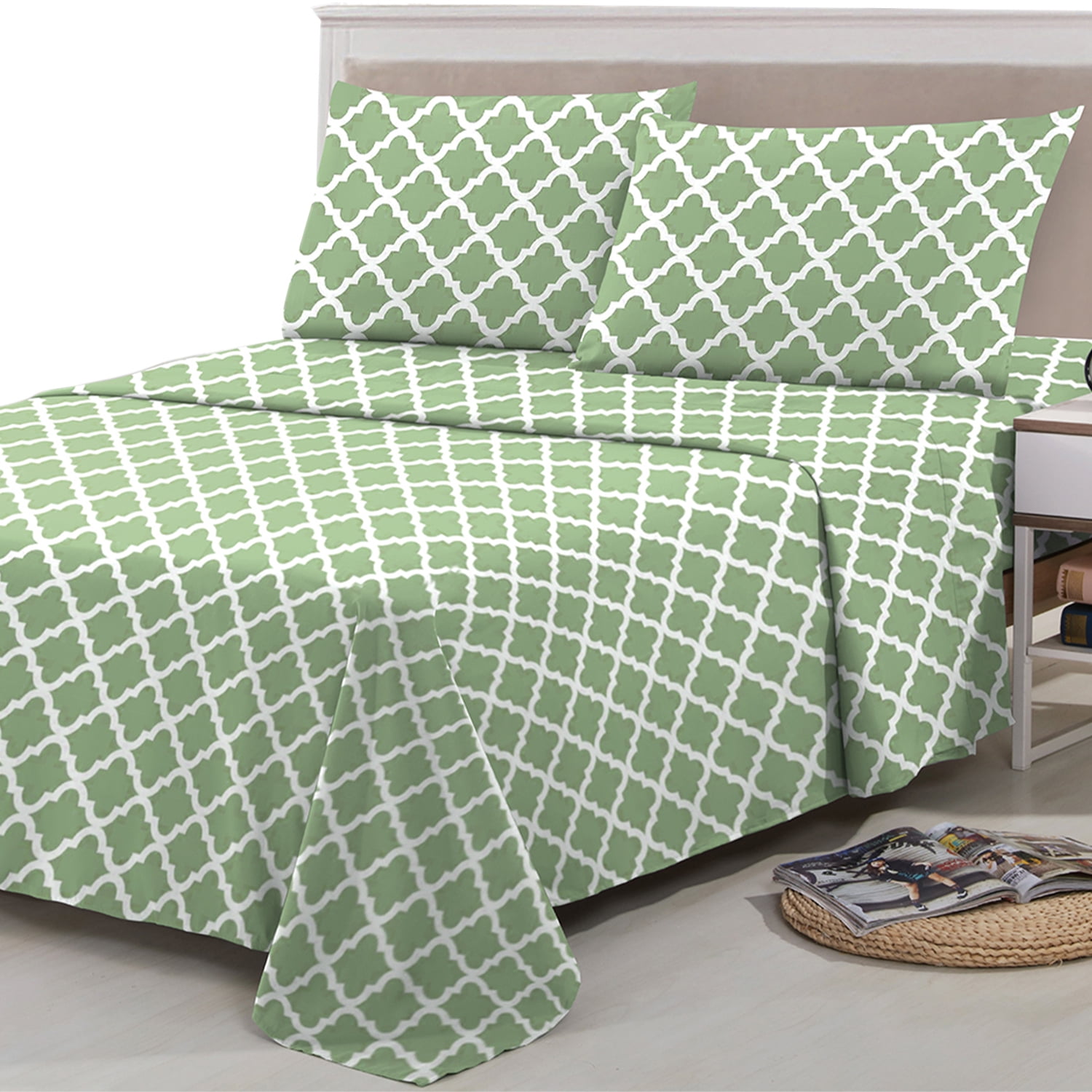 LDC Lux Decor Collection Microfiber Bed Sheet Set, Deep Pocket Full Bed