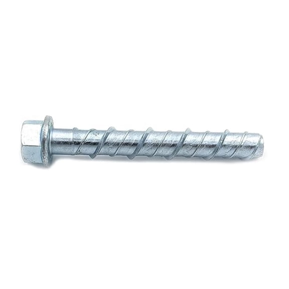 LDC124 1/2" x 4" Zinc Plated Large Diameter Concrete Screw for Anchoring to Masonry, Brick or Block (25 per Box)