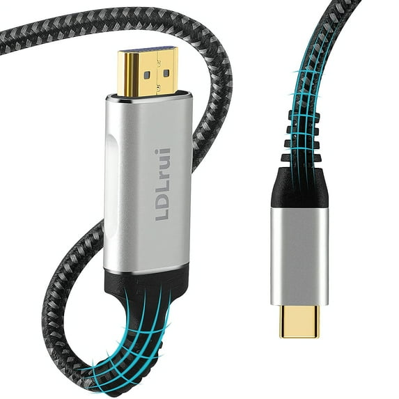 LDLrui USB C to HDMI Cable 16.5ft 4K 60Hz High Refresh Rate, Type-C HDR Cord Compatible with MacBook Pro/Air, iPad Pro