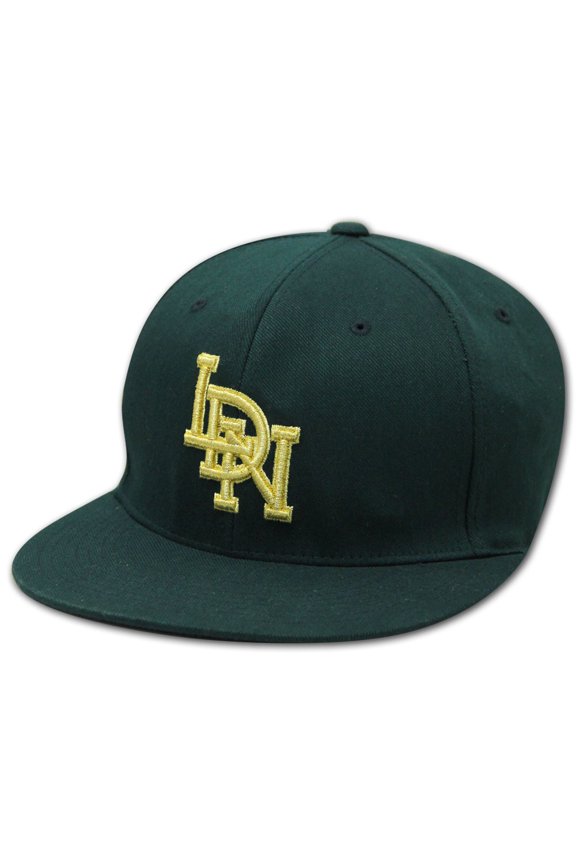 LDN Flat Peak Fitted Cap Green Gold