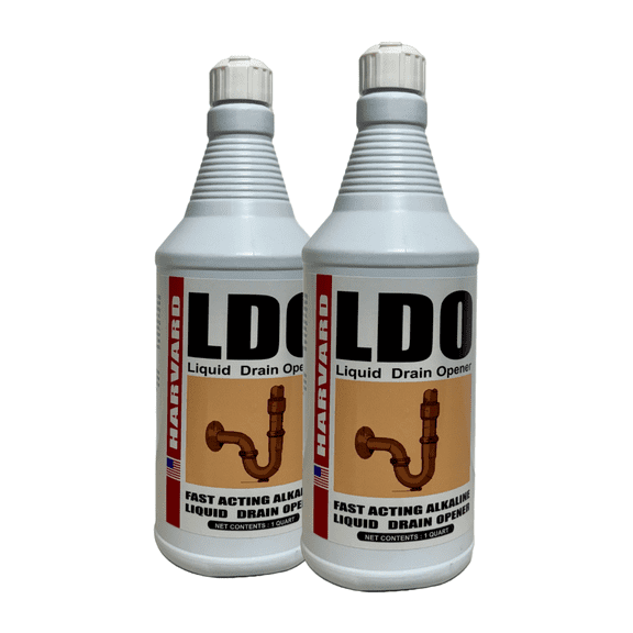 Harvard Chemical Research LDO Septic Safe Liquid Drain Opener, 2 Packs of 1 QT, 2 Count