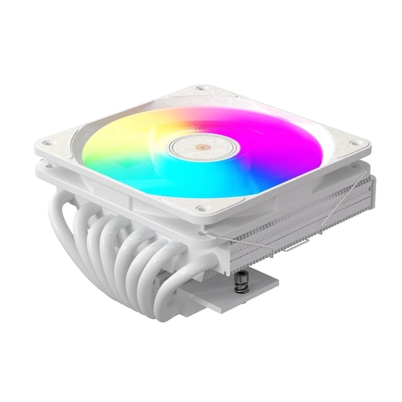 LDPCSJ TE-75 White ARGB Low Profile CPU Cooler, 75mm Quiet PWM Fan, 8 HeatpipesIntel/AMD Compatible