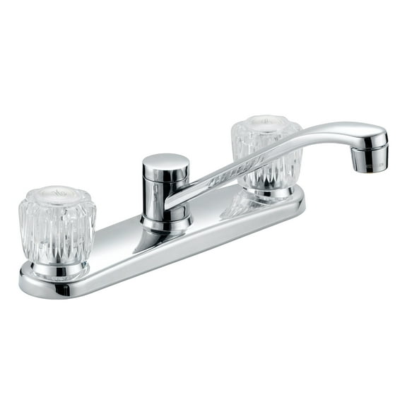 LDR 013 3101CP Acrylic 2-Handle & Chrome Kitchen Faucet