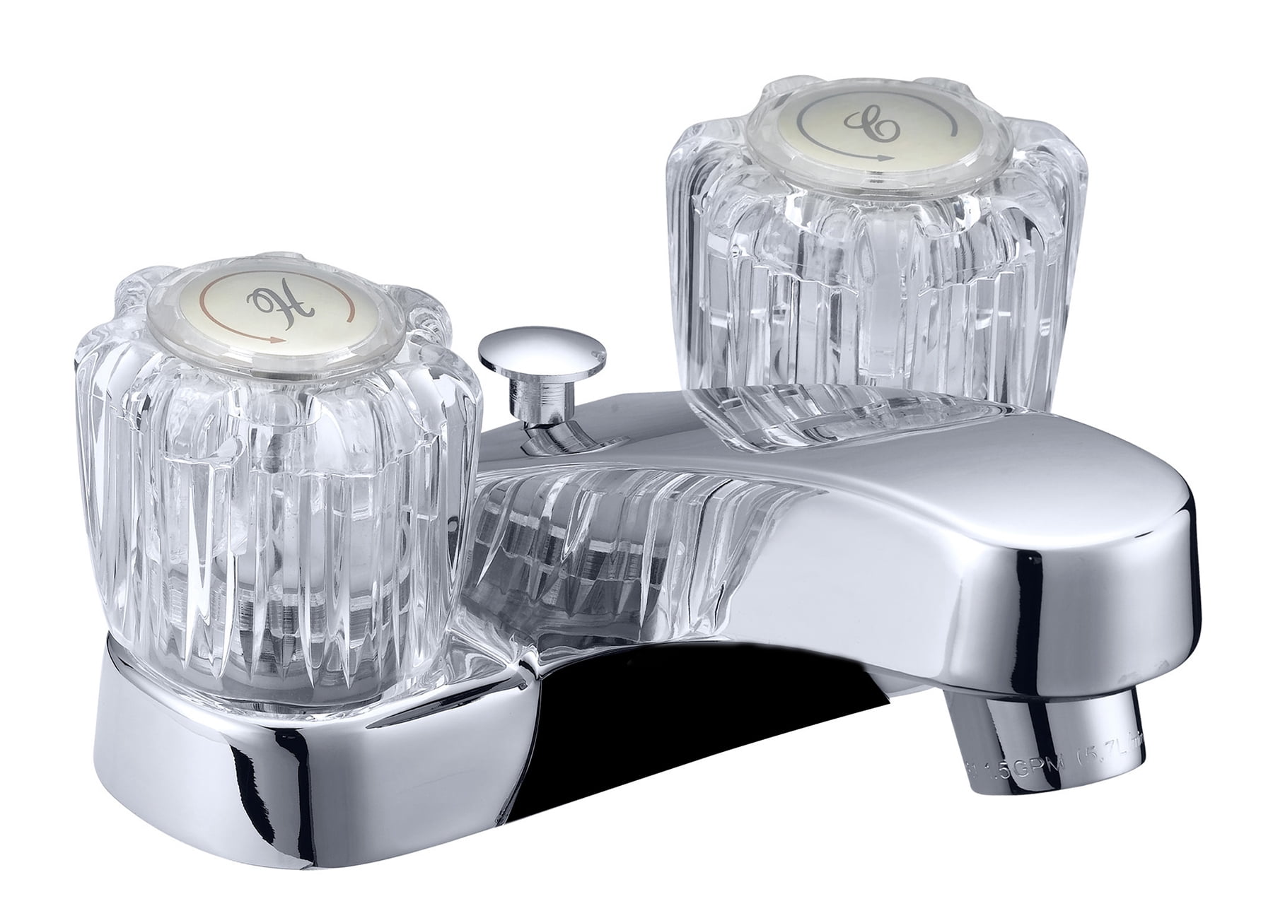 LDR 013 4120CP Acrylic 2-Handle \u0026 Chrome Lavatory Faucet with Pop-Up