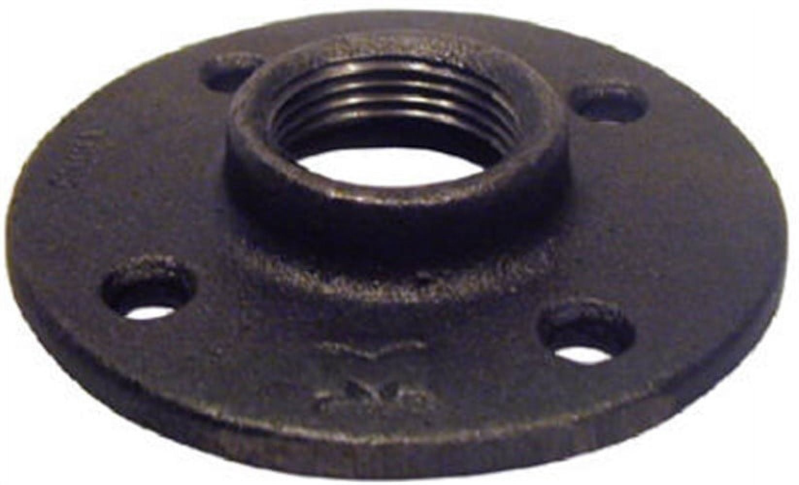 LDR 310 F-1 Floor Flange – 1 Inch Black Malleable Iron Pipe Fitting For Structural Support (150 PSI, Not For Drinking Water)