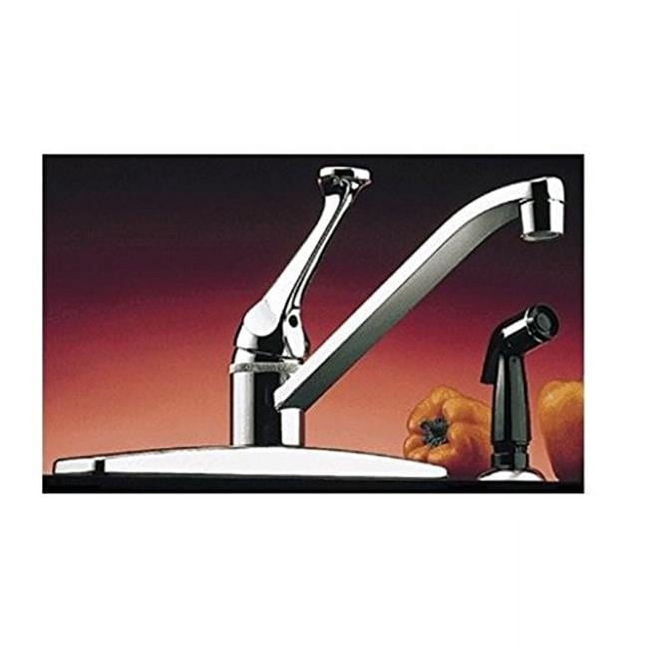 LDR Chrome Single Handle Kitchen Faucet with Black Side Sprayer ...