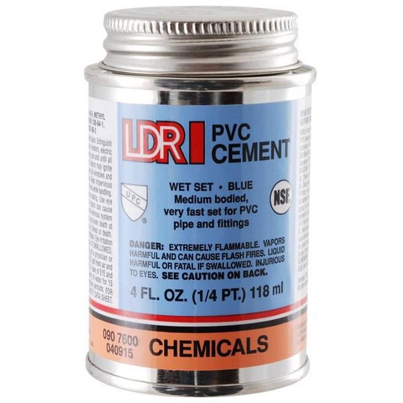 LDR Industries 180440919 090 7600 1 by 4 P Wet Set PVC Cement