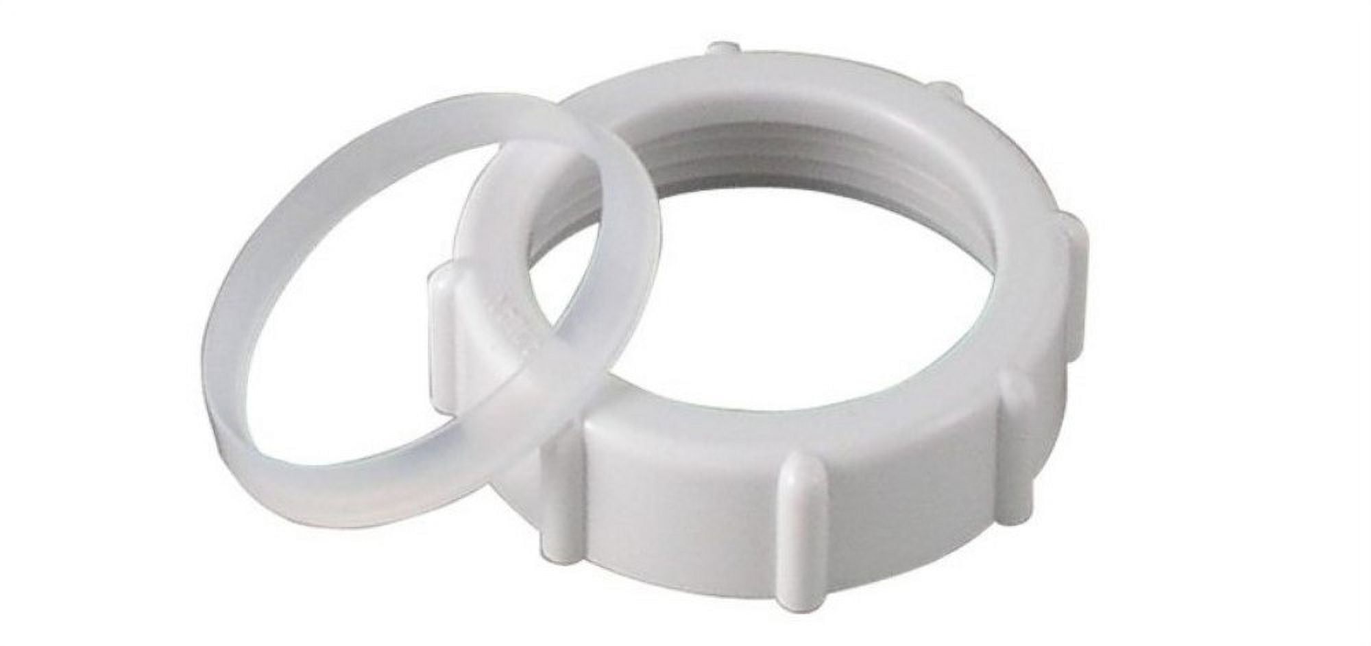 LDR Industries 566 6525 Slip Nut with Washer, PVC, White, For Bathroom Drain