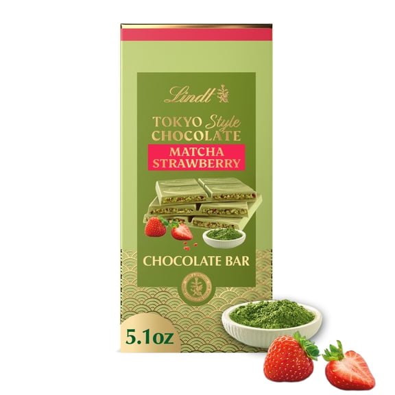 Lindt Tokyo Style Matcha Strawberry White Chocolate Candy Bar, 5.1 oz.