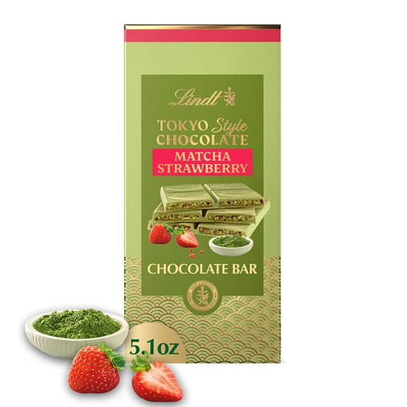 Lindt Tokyo Style Matcha Strawberry White Chocolate Candy Bar, 5.1 oz.