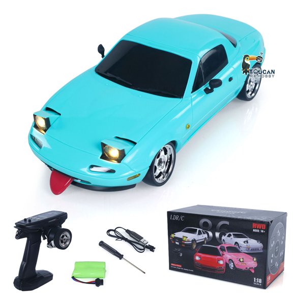 LDRC LD1804 1/18 2.4G 4X2 Remote Control Drift Car Brushed Motor ESC Servo Light System RC Racing Vehicle Assembled