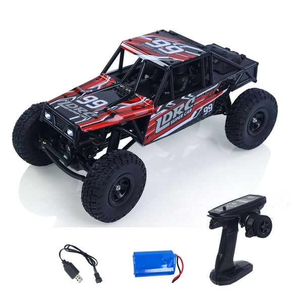 LDRC LD18499 1/18 2.4G RC Climbing Car 4*4 Remote Control Vehicle 280 Brushed Motor ESC Ready to Go Battery Servo USB Charge