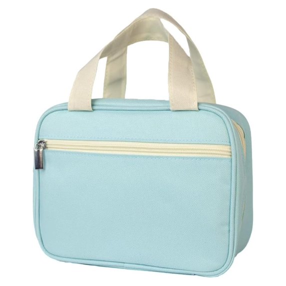 LDS Quad or Triple & Bible Scripture Carrying Case - Light Blue with Handles and Zipper Pouches Bag Tote