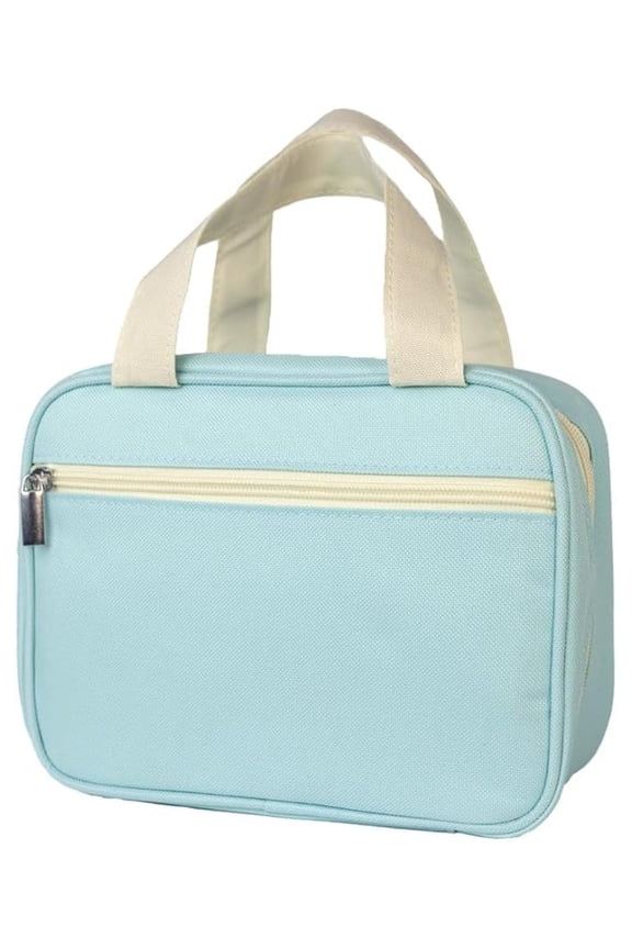 LDS Quad or Triple & Bible Scripture Carrying Case - Light Blue with Handles and Zipper Pouches Bag Tote