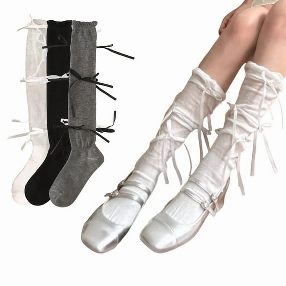 LDU Knee High Socks for Women,High Elasticity Lightweight & Breathable Calf Socks,3-Pair Pack