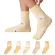 LDU Womens Mid-Calf Socks, Warm Socks Cute Duck Pattern Design, Cozy Everyday for Commuting, 5Pairs