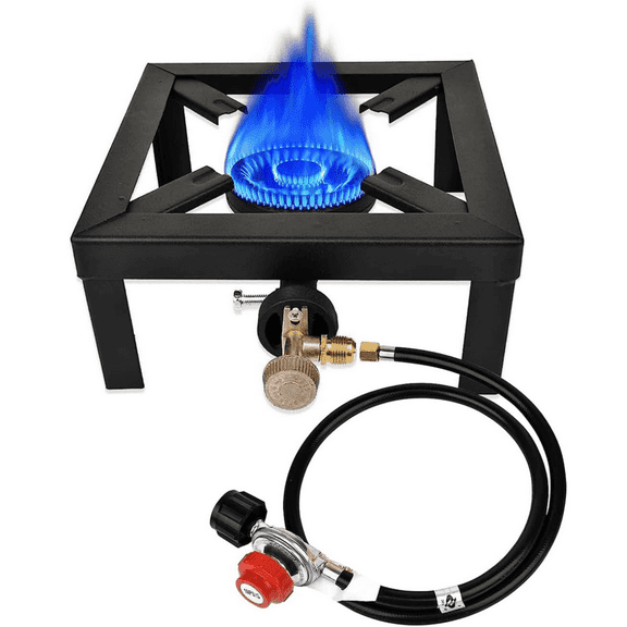 LDYSO 1 Burner Portable Camping Stove Single Burner Propane Gas Cooker Cast Iron Burner Outdoor BBQ Grill