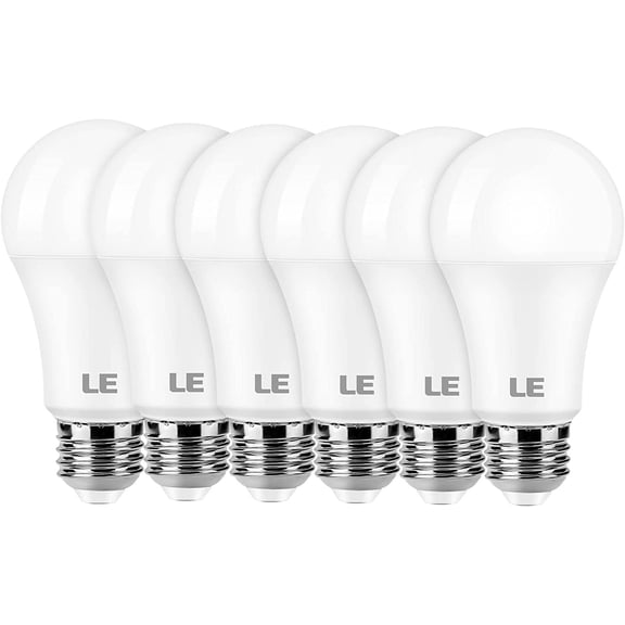 LE 100W Equivalent LED Light Bulbs, 14W 1500 Lumens 2700K Warm White Non-Dimmable, A19 E26 Standard Base, 10000 Hour Lifetime, Pack of 6