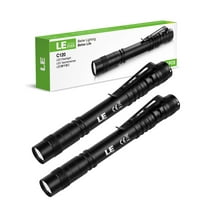 LE 2-Pack LED Pen Flashlights, Mini Lightweight Waterproof Pocket Flash light with Clip,  Small Flashlights for Inspection, Work, Repair, Powered by 2*AAA Battery