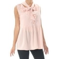thumbnail image 1 of LE GALI $99 Womens New 1299 Pink Tie Neck Sleeveless Ruffled Blouse XXL B+B, 1 of 2