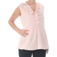 thumbnail image 1 of LE GALI Womens Pink Ruffled V Neck Peplum Top L, 1 of 2