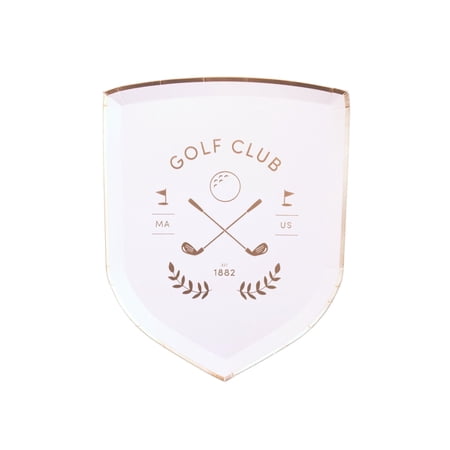 Bonjour Fête Le Golf Small Paper Dessert Plates, Disposable Party Supplies, 8 Count, 9 Inch, Birthday, Fathers Day