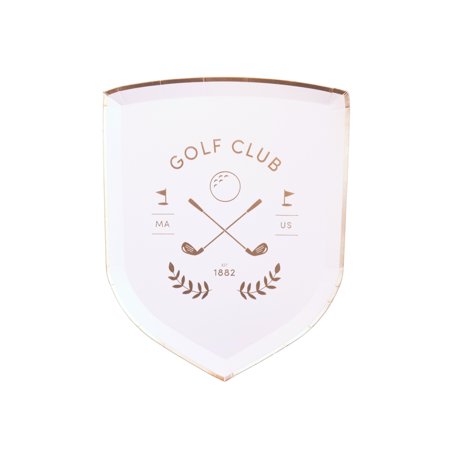 Bonjour Fête Le Golf Small Paper Dessert Plates, Disposable Party Supplies, 8 Count, 9 Inch, Birthday, Fathers Day