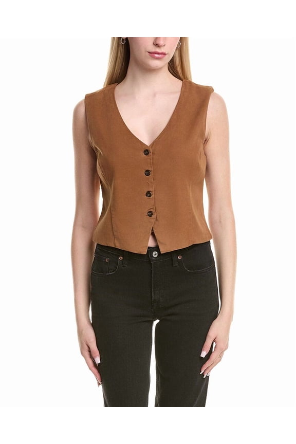 womens Joplin Waistcoat, 8, Brown
