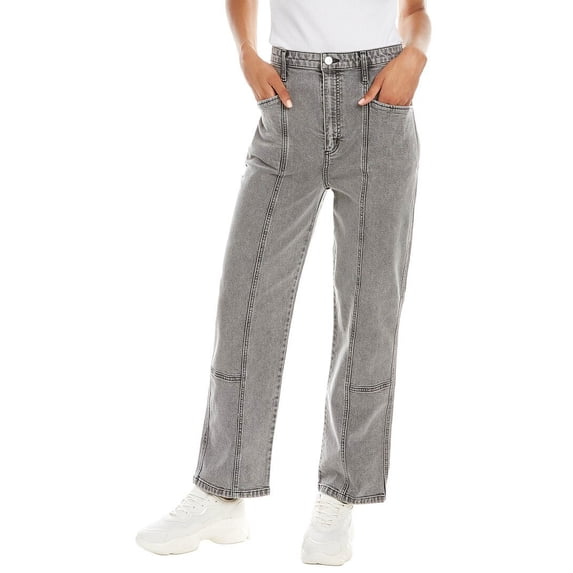 LE JEAN womens Sasha Grey Acid High-Rise Modern Straight Jean, 25, Grey