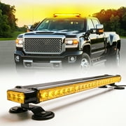 LE-JX 26.5" Amber Yellow 54LED Emergency Traffic Advisor Double Side Flashing Warning Strobe Light Bar w/ Magnetic Base