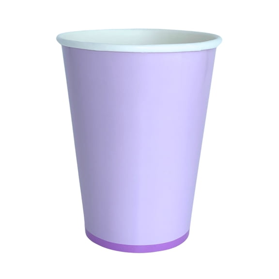 Bonjour Fte Light Purple Paper Party Cups, Disposable Party Supplies, 8 Count, 12 Oz, Birthday, Halloween