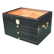 LE MONTMARTRE Mahogany Drawers Desktop Humidor for 100 Cigars