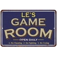 thumbnail image 1 of LE'S Blue Game Room Sign Metal 8 x 12 High Gloss Metal 208120002251, 1 of 1