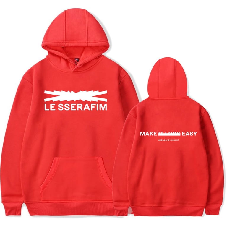 LE SSERAFIM Merch Easy Hoodie Unisex Hooded Sweatshirt Long Sleeve LE SSERAFIM FLEECE JACKET Lサイズ