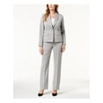 thumbnail image 1 of LE SUIT Womens Silver Single Button Pinstripe Blazer Jacket Size: 4, 1 of 4