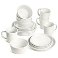 thumbnail image 1 of LE TAUCI 16 Piece White Ceramic Dinnerware Set with Plates, Bowls & Mugs, Microwave & Dishwasher Safe, Service for 4, 1 of 3