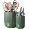 thumbnail image 1 of LE TAUCI Set of 2 Ceramic Utensil Holders, Large and Small Kitchen Crocks for Cooking Utensils, Countertop Organizer & Decorative Vase, Forest Green Utensil Holder, 1 of 8