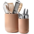 thumbnail image 1 of LE TAUCI 2-Pack Ceramic Utensil Holders, 7.3"+5.4" Kitchen Countertop Crocks for Spatulas, Spoons, Ladles, Forks, Multifunctional Storage Jars, Terracotta Pink Utensil Holder, 1 of 8