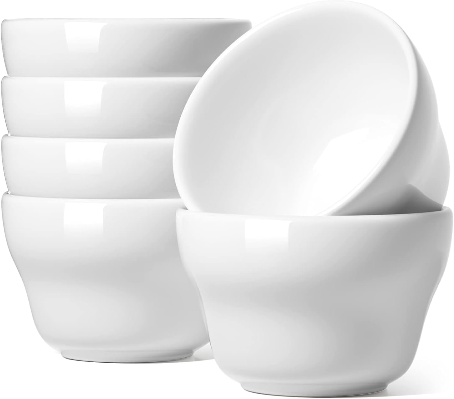 LE TAUCI 8 Oz Small Dessert Bowls Set Of 6 - Maze Black Stoneware For Soup, Ice Cream, Coffee Cupping