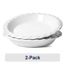 LE TAUCI 9" Ceramic Pie Pans, 36 OZ Pie Plate, Set of 2 Baking Dish for Pumpkin Pie, White