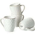 thumbnail image 1 of LE TAUCI Ceramic Coffee Mugs 12 oz, 3.4 inch Embossment Cups for Latte, Hot Tea, Cappuccino, Mocha, Cocoa, Set of 4, Arctic White, 1 of 7