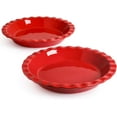 thumbnail image 1 of LE TAUCI Set of 2 Ceramic Pie Pans, 36 OZ Pie pans 9 Inch Round Baking Dishes with Fluted Rim, Oven Safe up to 500°F, Microwave & Dishwasher Safe, Red, 1 of 7