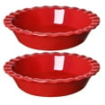 thumbnail image 1 of LE TAUCI  52 OZ Capacity Ceramic Pie Pans, 9 Inch Deep Dish Baking Dishes with Fluted Rim,Oven Safe up to 500°F, Microwave & Dishwasher Safe, Red, 1 of 7