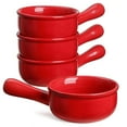 thumbnail image 1 of LE TAUCI 15 OZ Ceramic Soup Bowls with Handles, French Onion Soup Crocks, Oven Safe, Microwave & Dishwasher Safe, Set of 4, Red Soup Bowls, 1 of 6