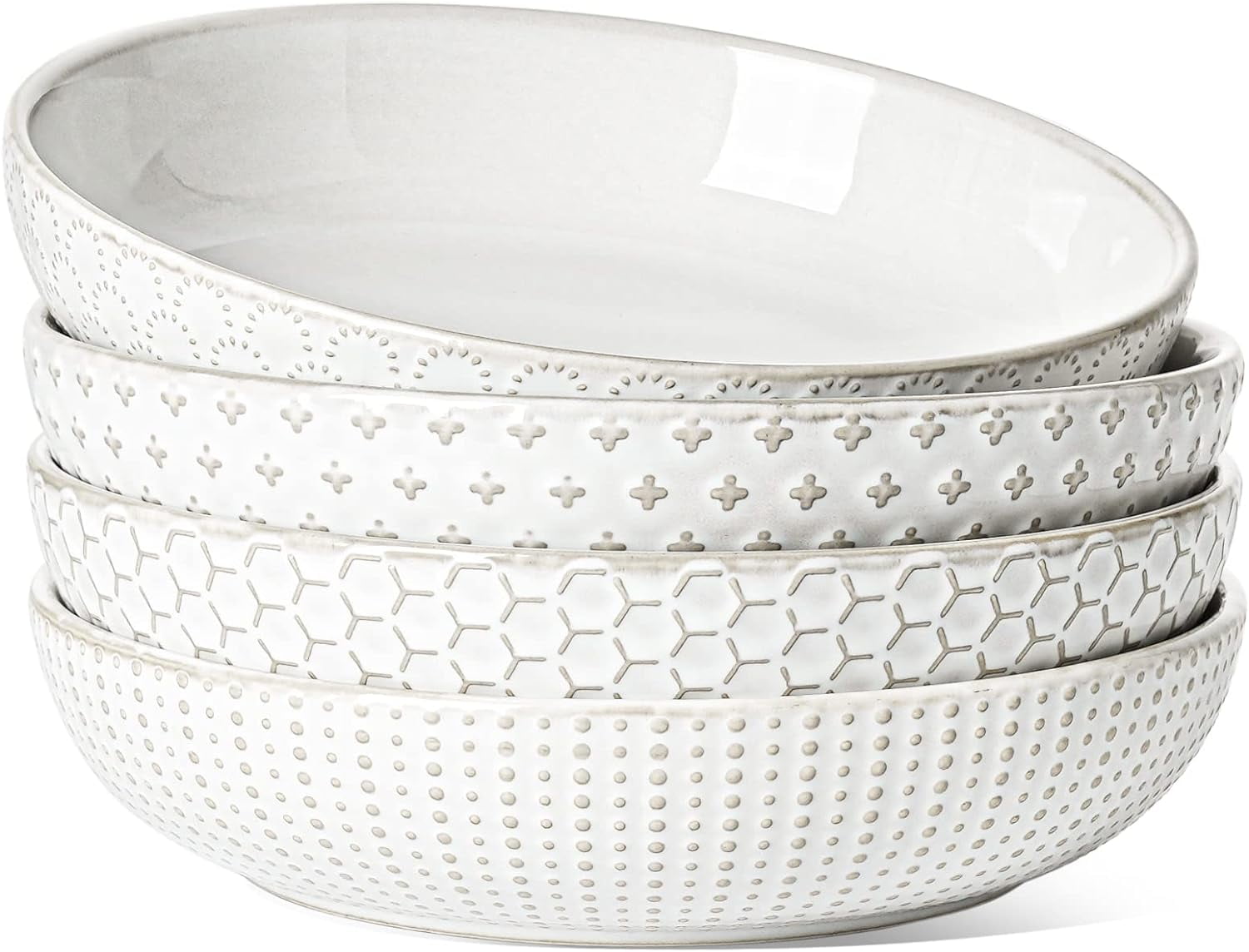 LE TAUCI Large Salad Bowls, Inch Ceramic Pasta Plates, 36 Ounce