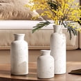 thumbnail image 1 of LE TAUCI Ceramic Vases Set of 3, Speckled White Decorative Flower Vases, 5.2, 7.8 and 10.6 Inch Tall for Living Room, Dining Table, Bedroom, Entryway and Shelf Decor, 1 of 9
