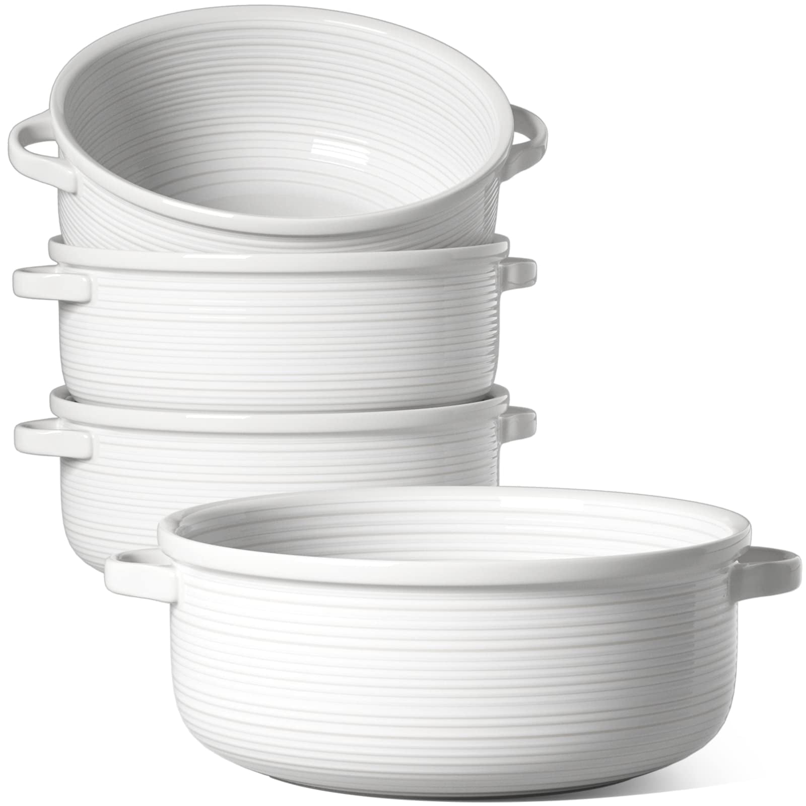 LE TAUCI 22 oz Soup Bowls with Handles, Ceramic French Onion Soup Bowls